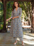 Cream Pure Cotton Floral Printed Straight Kurta Pant Set